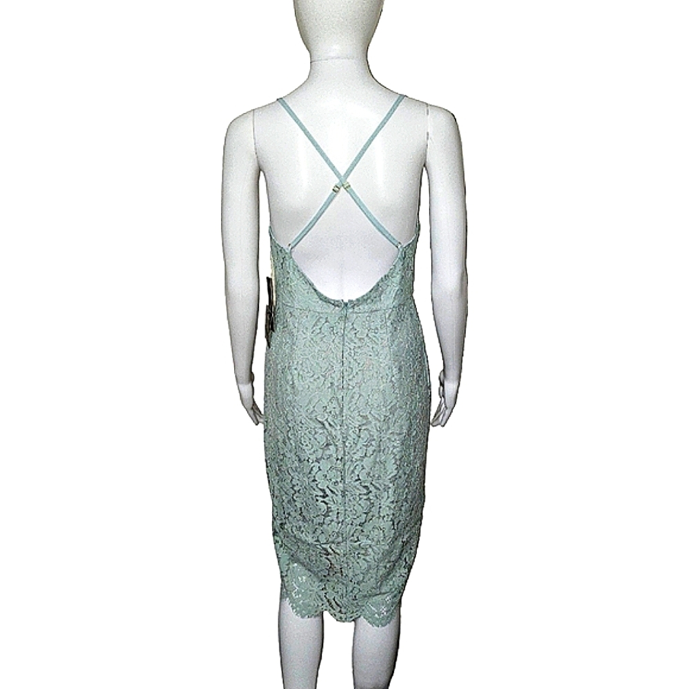 Lulu’sFlirting wDesire Lace Backless Bodycon Dress Mint Blue Medium - Picture 7 of 7